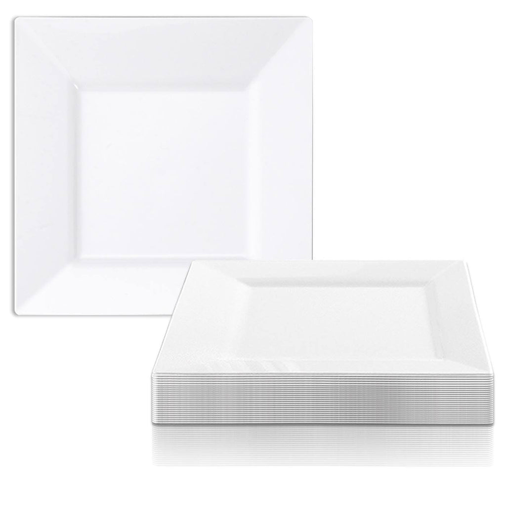 White Disposable Plastic Salad Plates Y36130