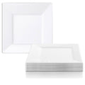 White Disposable Plastic Salad Plates Y36130