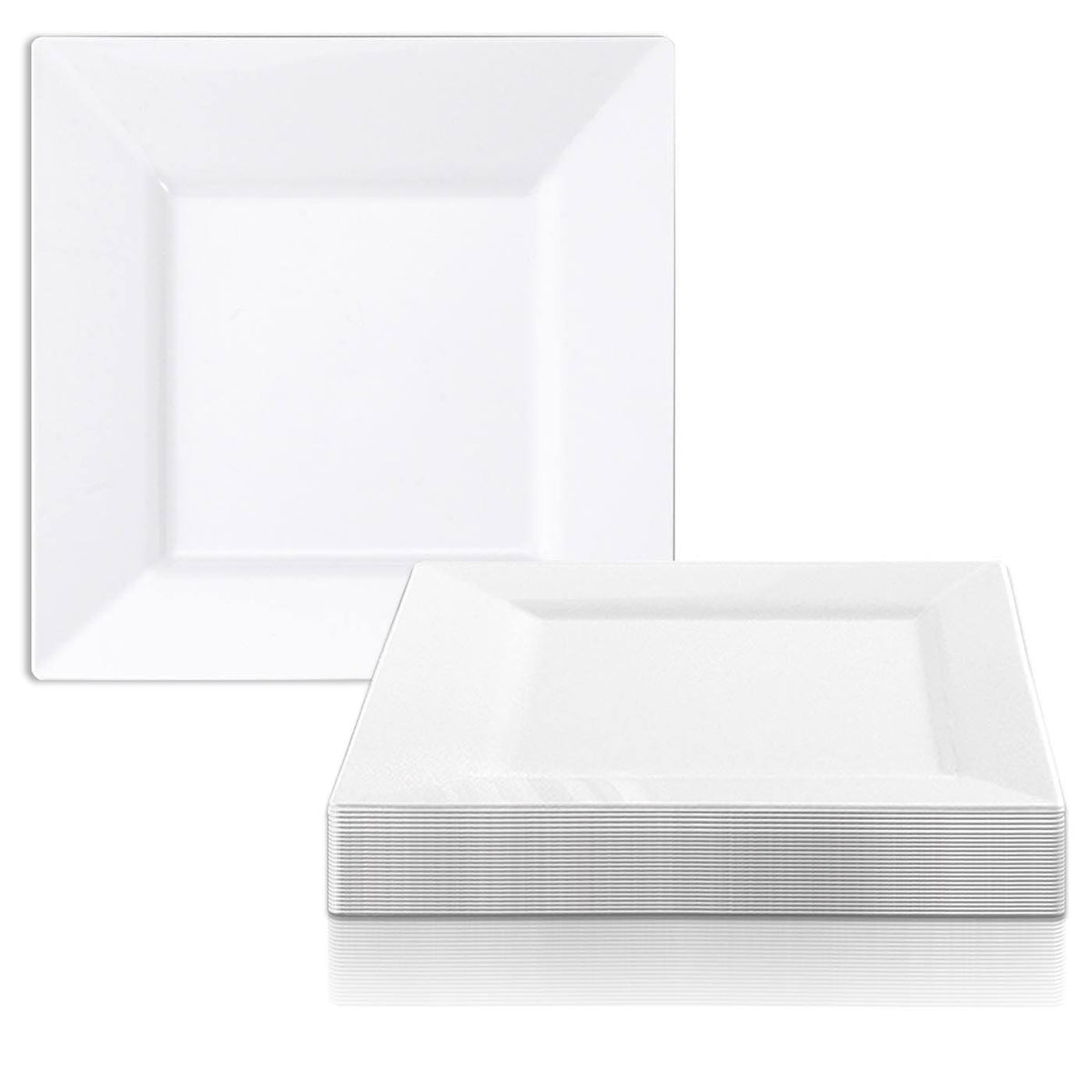 White Disposable Plastic Salad Plates Y36130