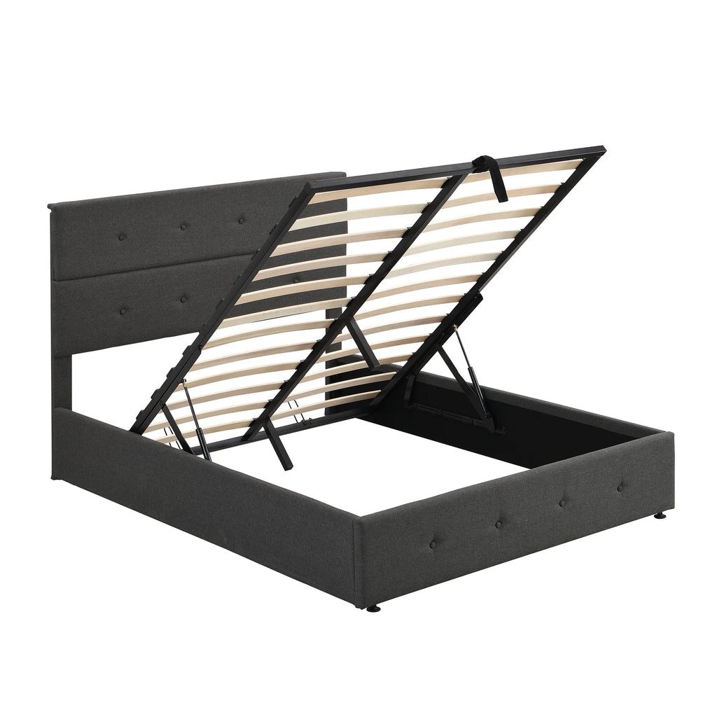 Upholstered Full Storage Platform Bed Y98525