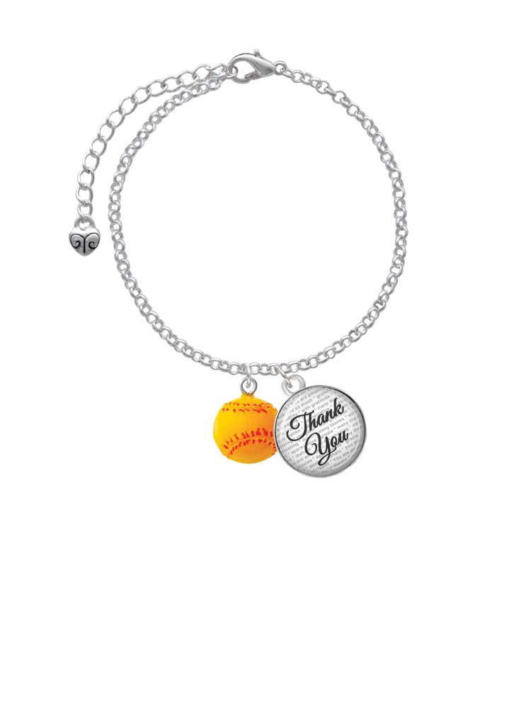 Domed Thank You Charm Bracelet J11034