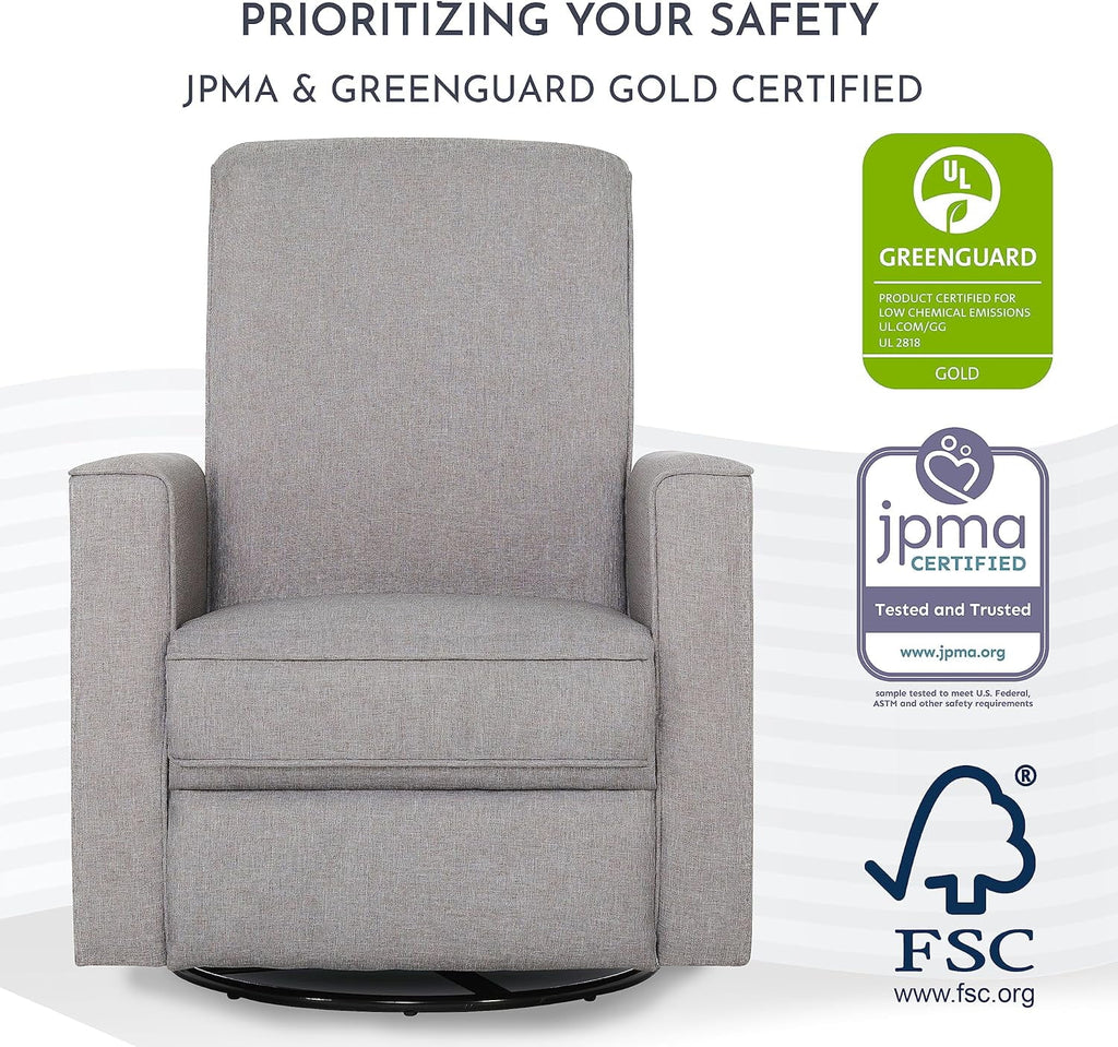 Light Grey Polyester Glider Recliner E743677