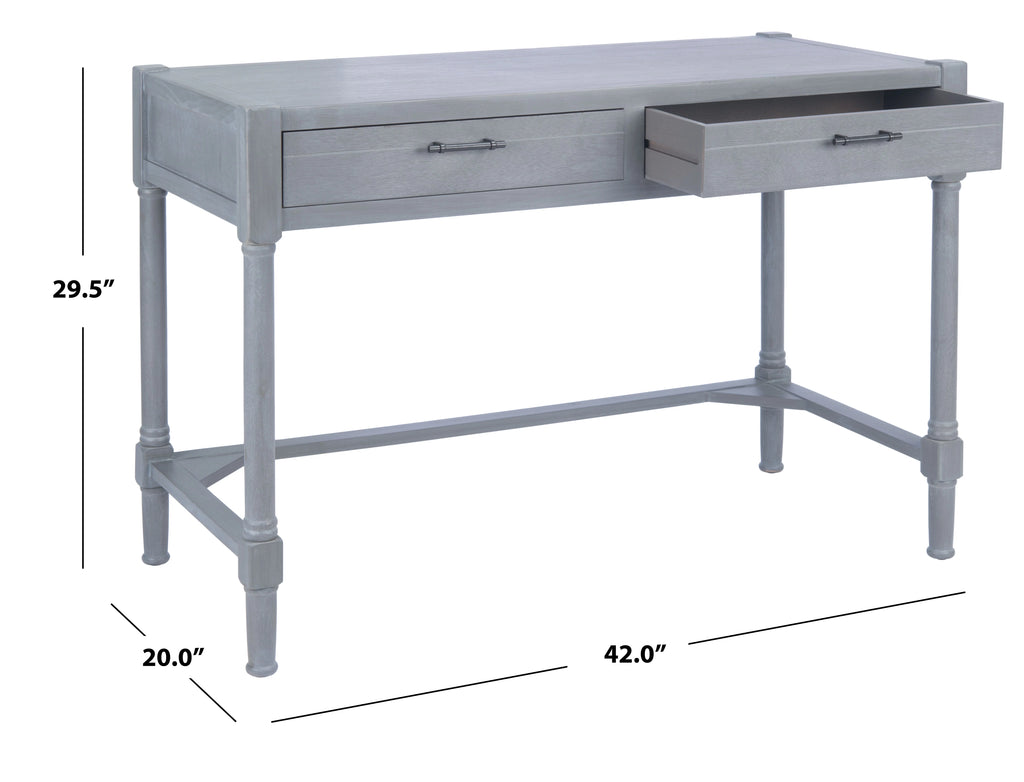 White Washed Grey 2-Drawer Writing Desk B2711