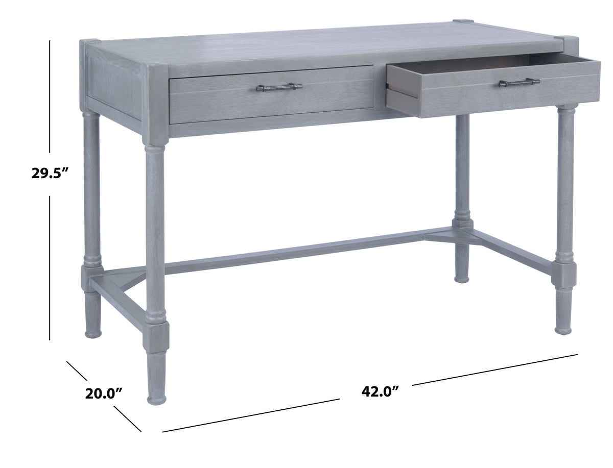 White Washed Grey 2-Drawer Writing Desk B2711