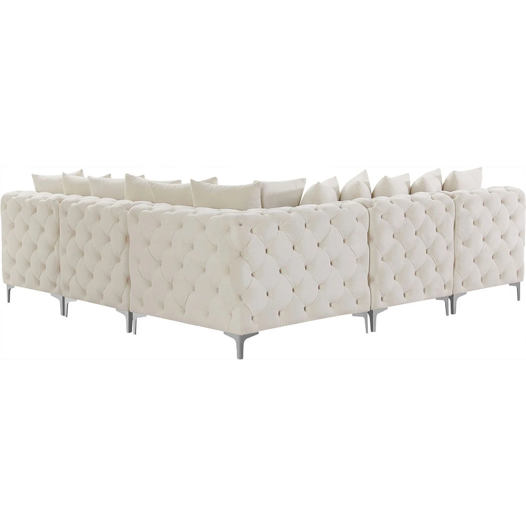 Cream Velvet Modular Sectional H16951