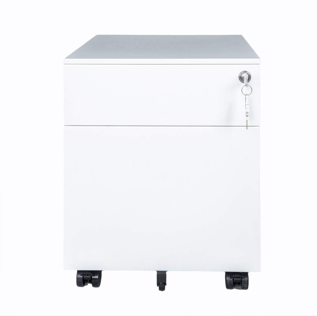 Black Steel File Cabinet 2 Drawer with Lock V362
