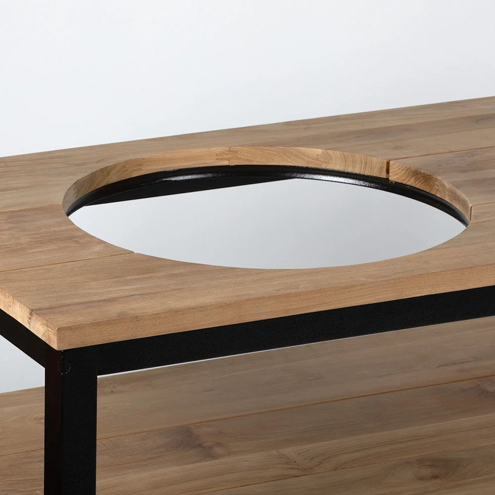 Grade A Teak Ceramic Grill Table with Aluminum Frame A350