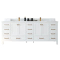 84" Double Sink Bathroom Vanity White Stone Top K6511