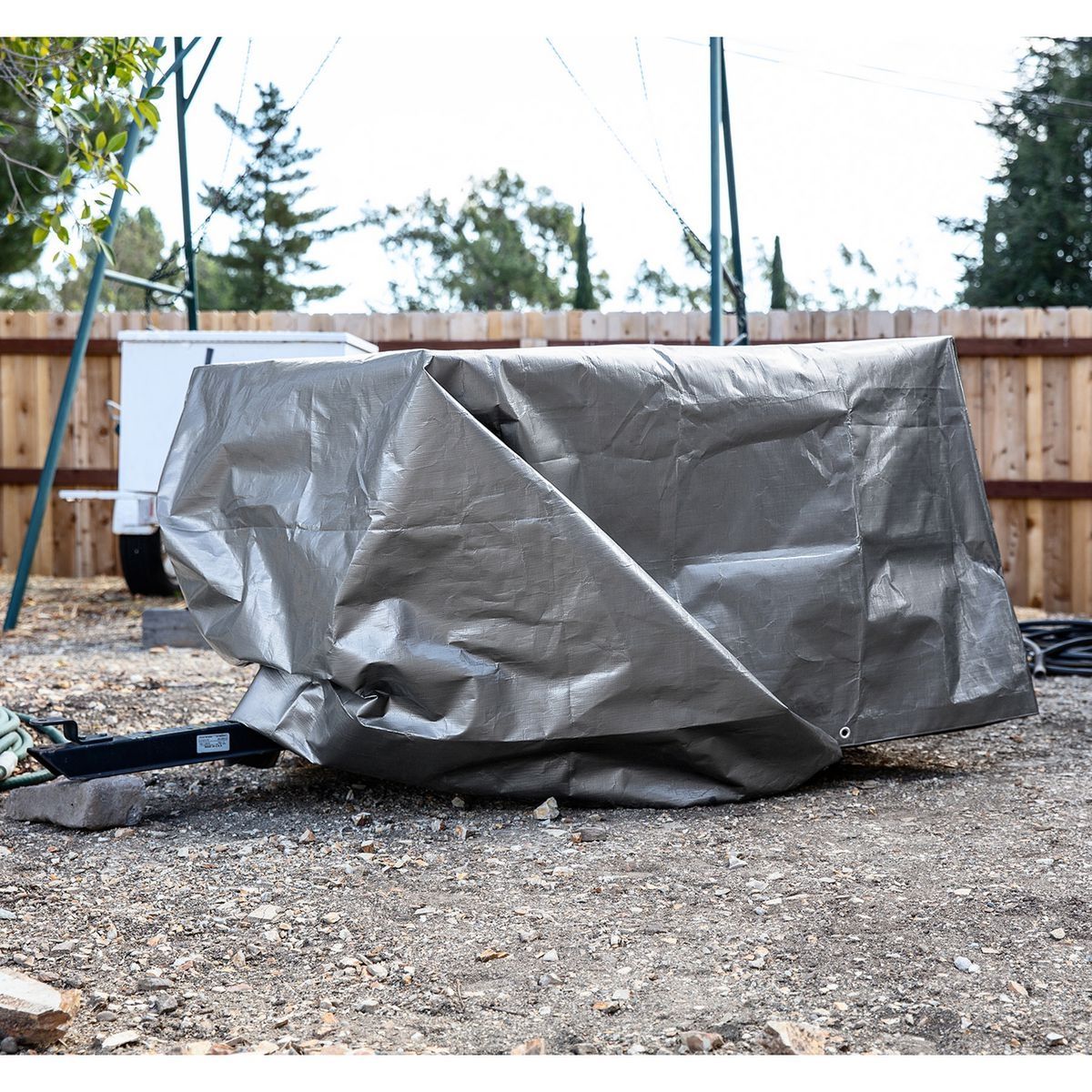 8 ft. x 10 ft. Silver and Black Weather-Resistant Tarp S63707