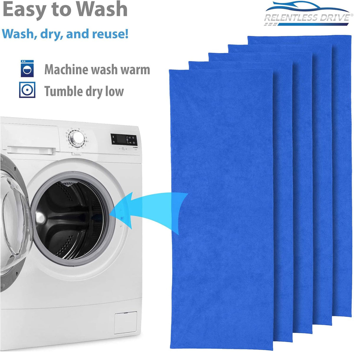 Large Car Drying Towel 24” x 60” (5 Pack) Microfiber Towels H19252