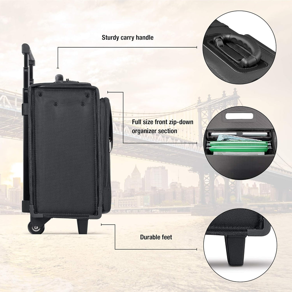 Black Rolling Hard Side Laptop Case N2434