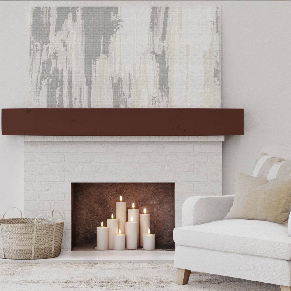 Natural Pecan Knotty Pine Faux Wood Fireplace Mantel B86266