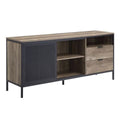 Wooden TV Stand in Rustic Oak and Black A6314