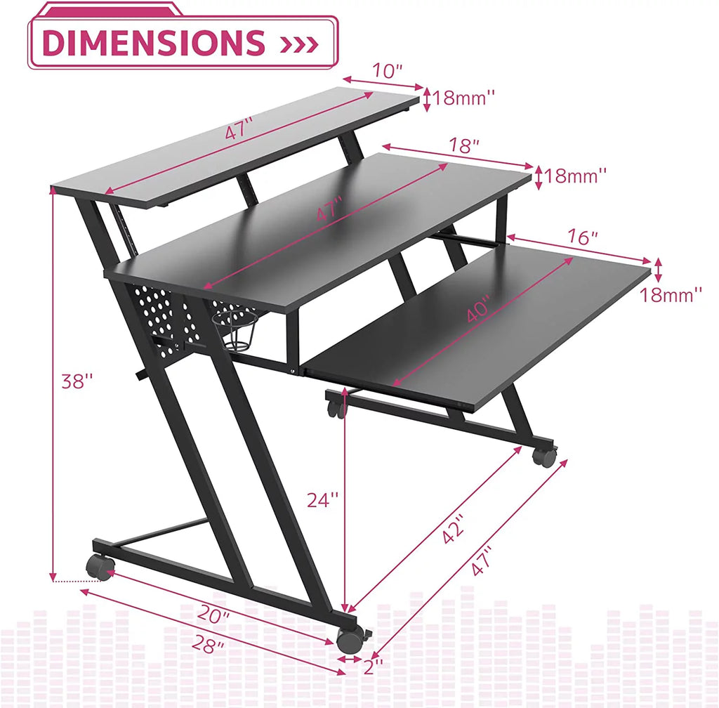 Recording Piano Desk Workstation Table G237