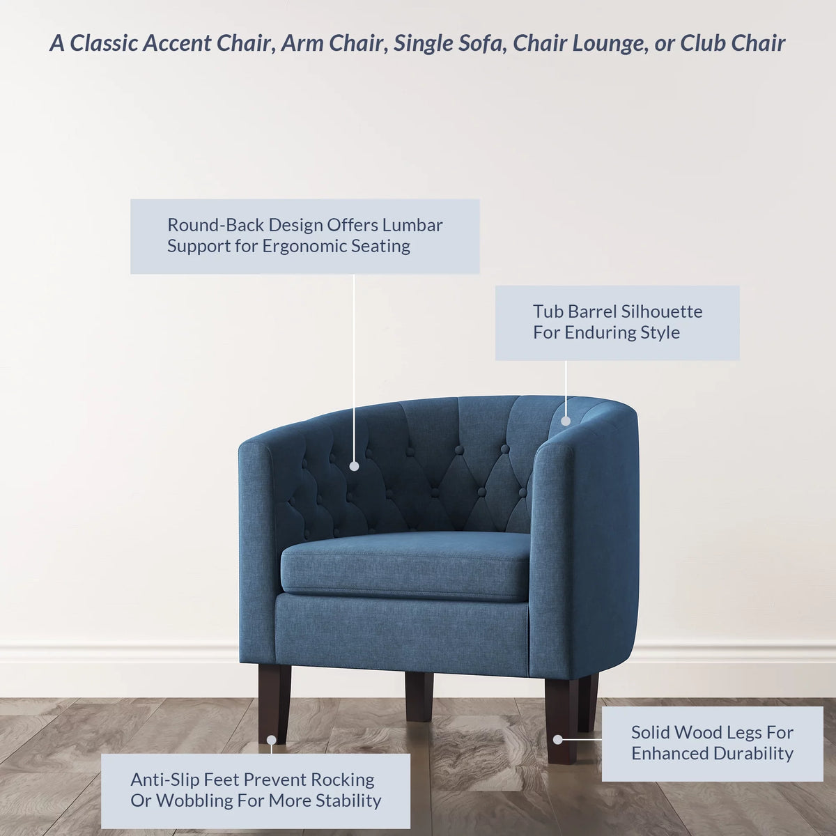 Green Tufted Barrel Accent Chair W9506