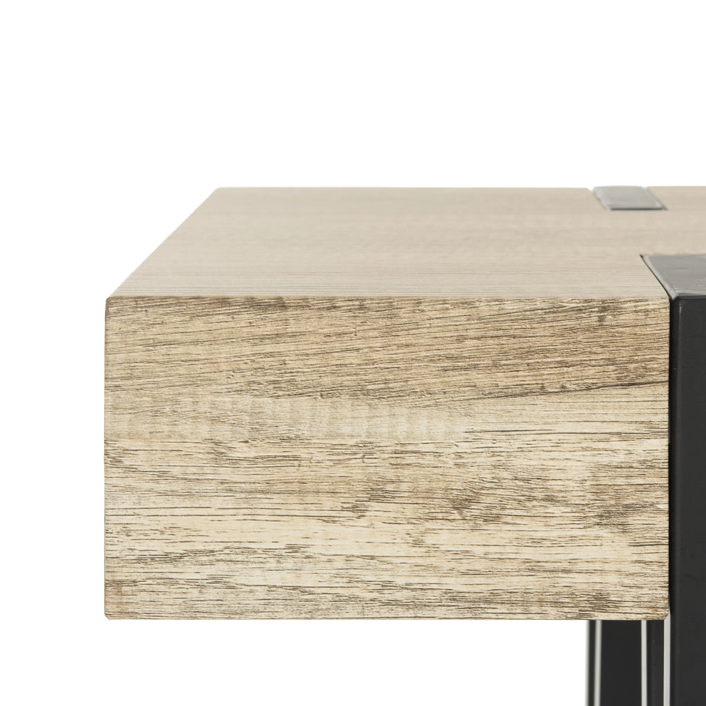 Brown Mid-Century Wood Top Console Table Q39596