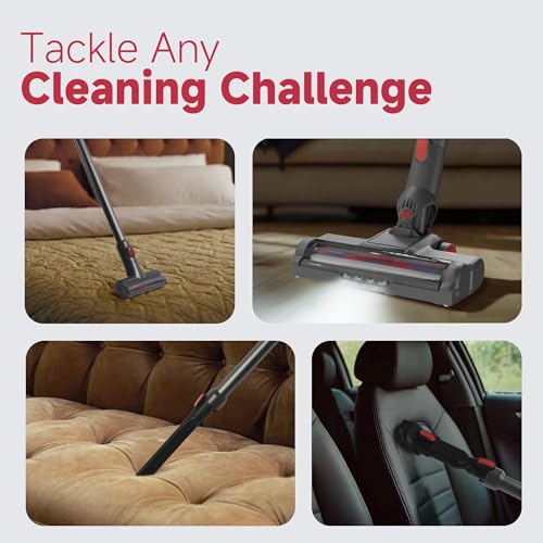 Cordless Stick Vacuum Cleaner 45KPa 40Mins 4 in 1 Black Red F5012