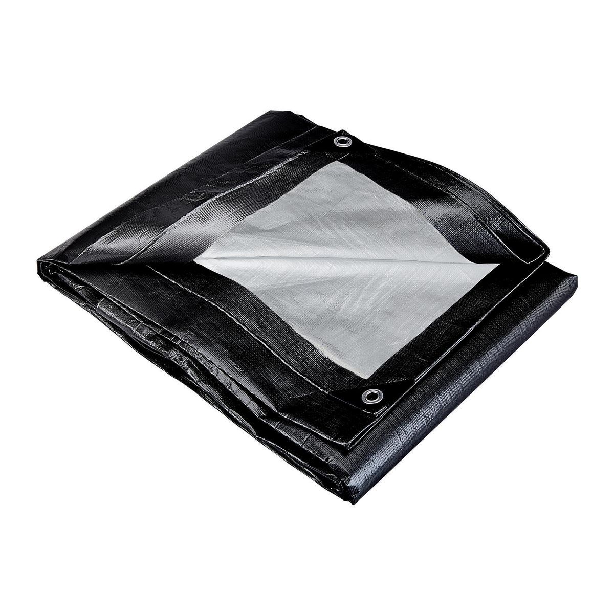 8 ft. x 10 ft. Silver and Black Weather-Resistant Tarp S63707