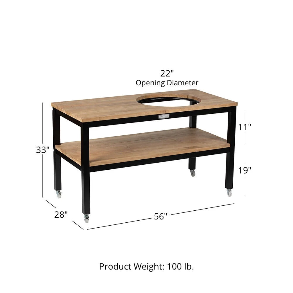 Grade A Teak Ceramic Grill Table with Aluminum Frame A350