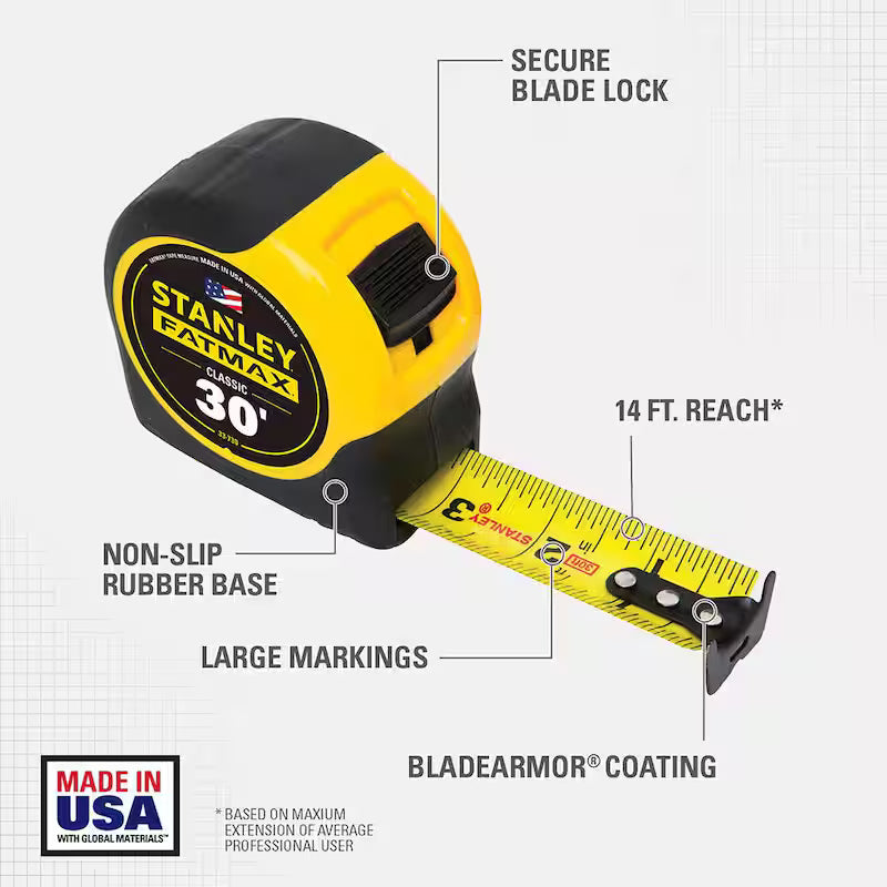 30 ft. x 1-1/4 in. Tape Measure V3505