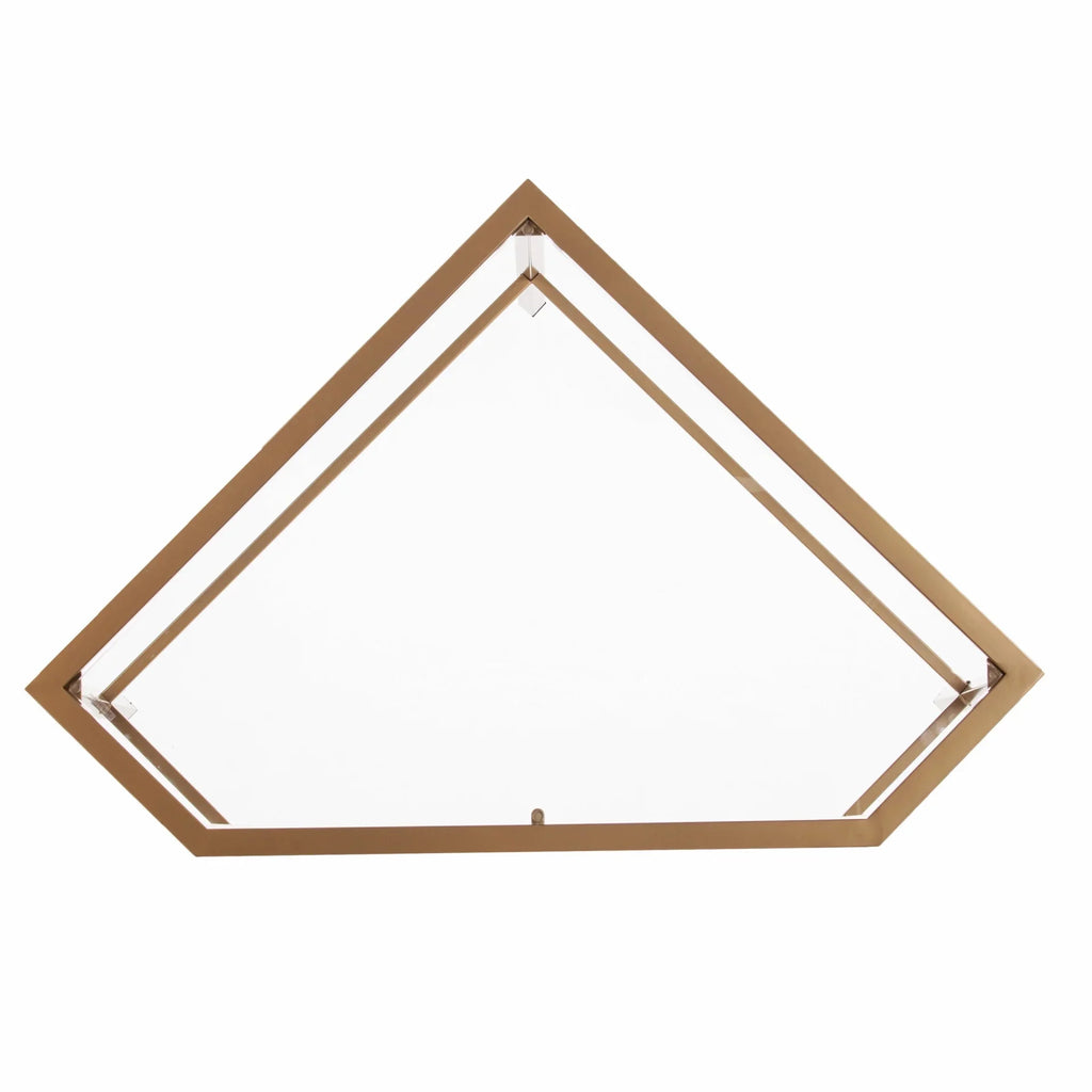 Soft Gold Metal & Glass Corner Desk Q176739