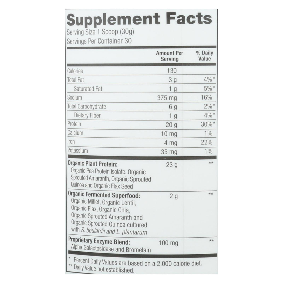 Organic Plant Protein Chocolate - 2 lb W2393
