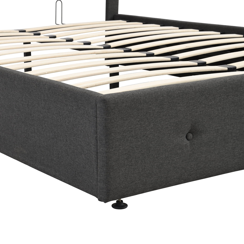 Upholstered Full Storage Platform Bed Y98525