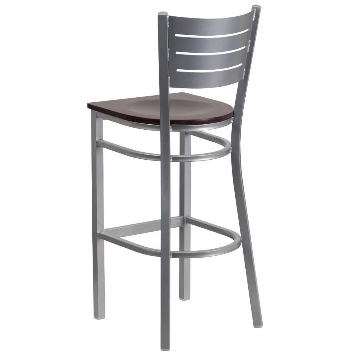 Mahogany and Silver Bar Stool Set of 3 M7184