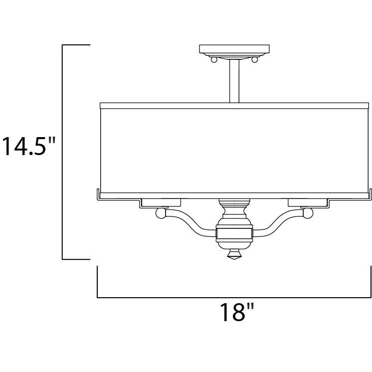 Oil Rubbed Bronze 4-Light Semi-Flush Mount C9848