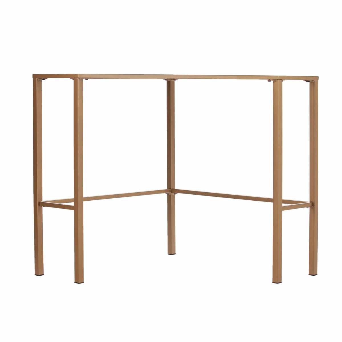 Soft Gold Metal & Glass Corner Desk Q176739