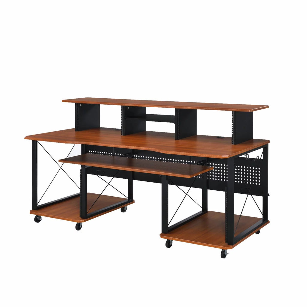 Black Music Desk with Shelves Z57053