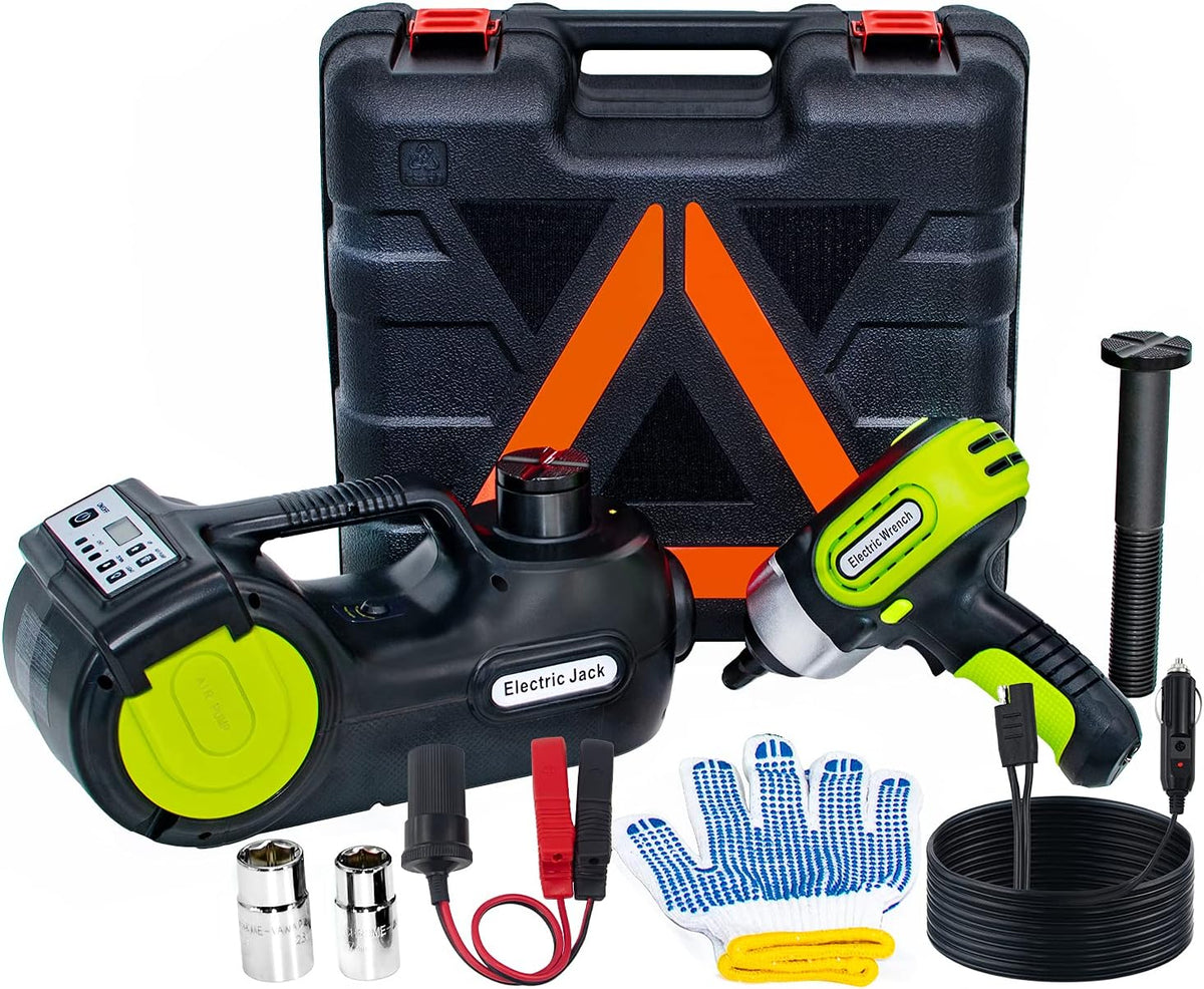 5 Ton 12V Electric Car Jack Kit with Impact Wrench & Inflator O5559