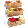 9 Compartment Jar Holder, Silver/Bamboo D84063
