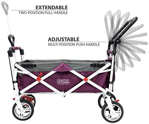 Magenta Push-Pull Folding Wagon with Canopy M6244