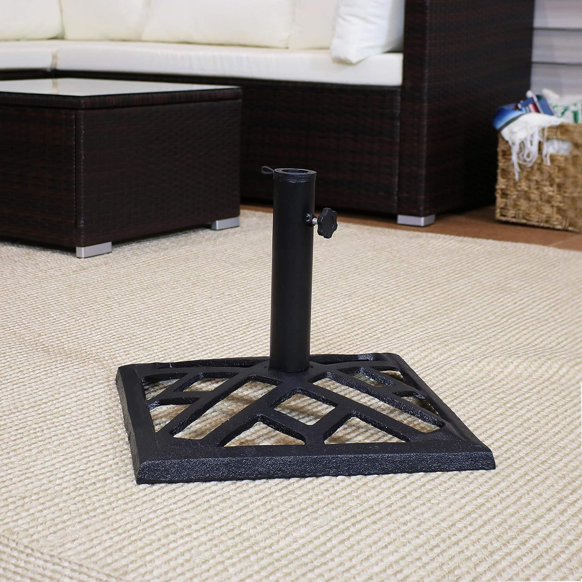 Cast Iron 17-Inch Square Patio Umbrella Base I377753
