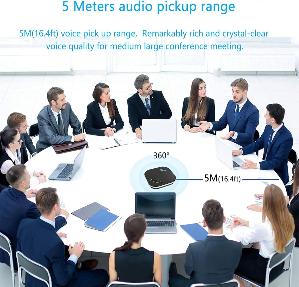 Wireless Speakerphone Conference Speaker with 4 Mics O99092