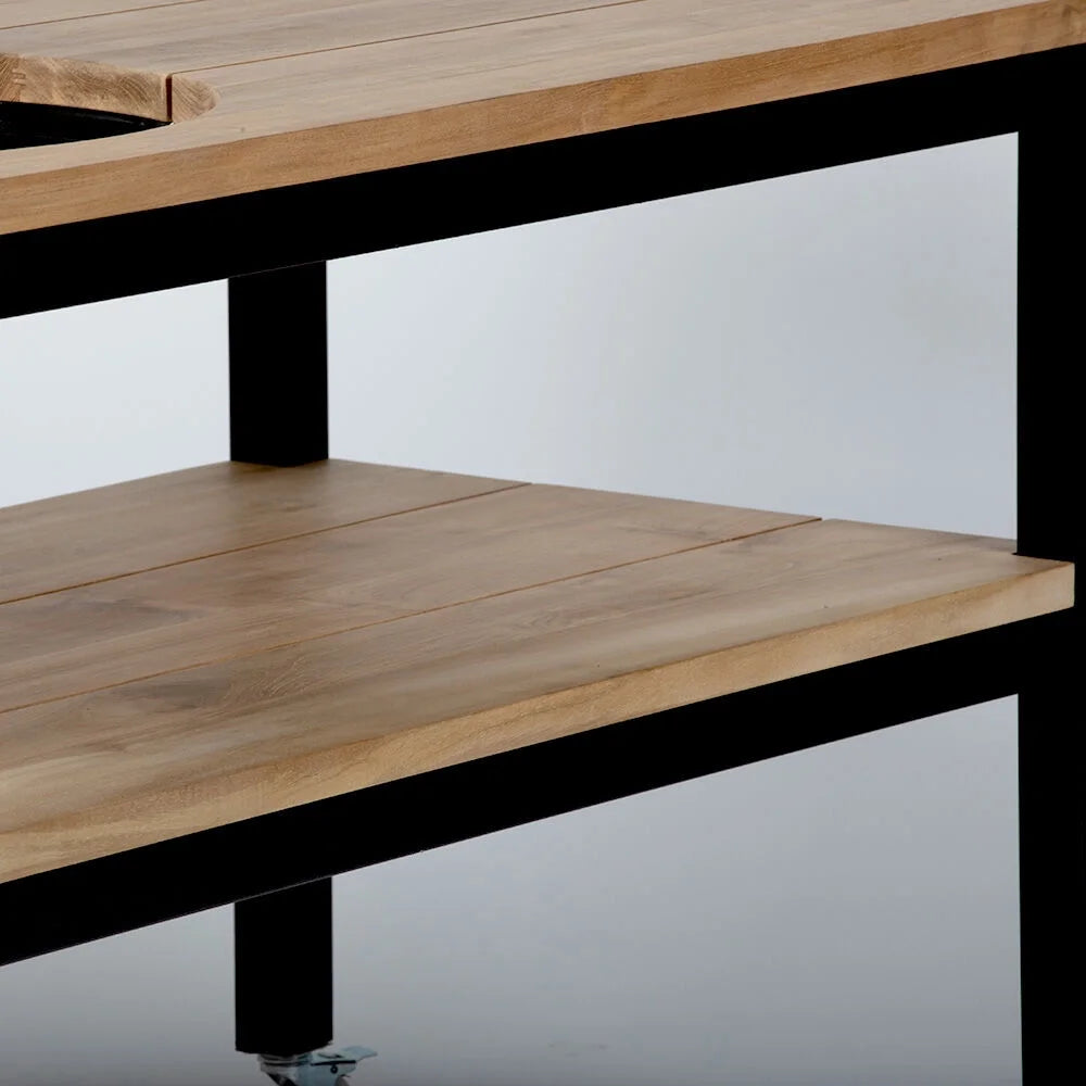 Grade A Teak Ceramic Grill Table with Aluminum Frame A350