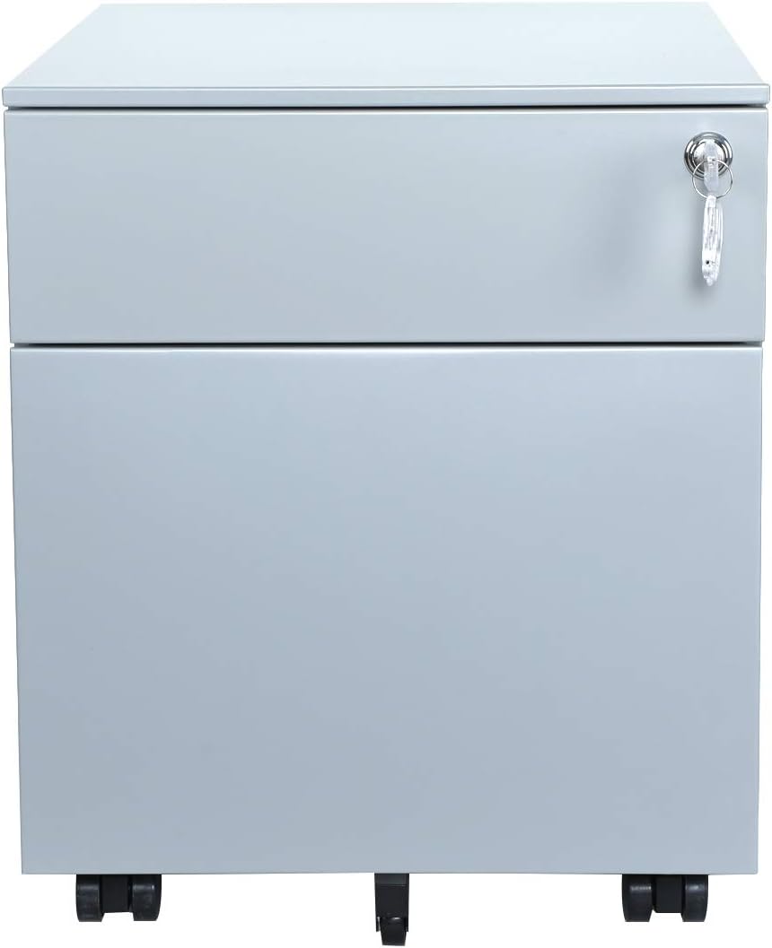 Black Steel File Cabinet 2 Drawer with Lock V362