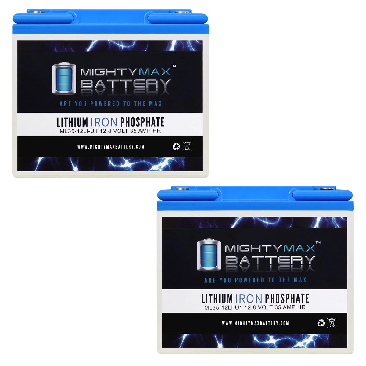 12V 35AH U1 Lithium Replacement Battery 2 Pack D4021