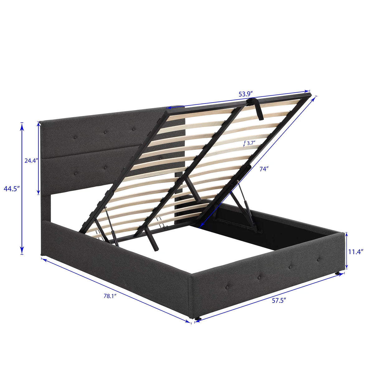 Upholstered Full Storage Platform Bed Y98525