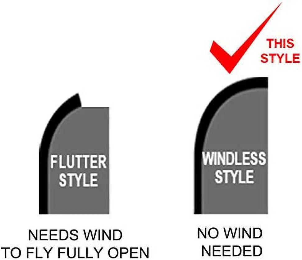 Windless Swooper Flag Feather Banner Sign 15 ft Tall Kit V2889