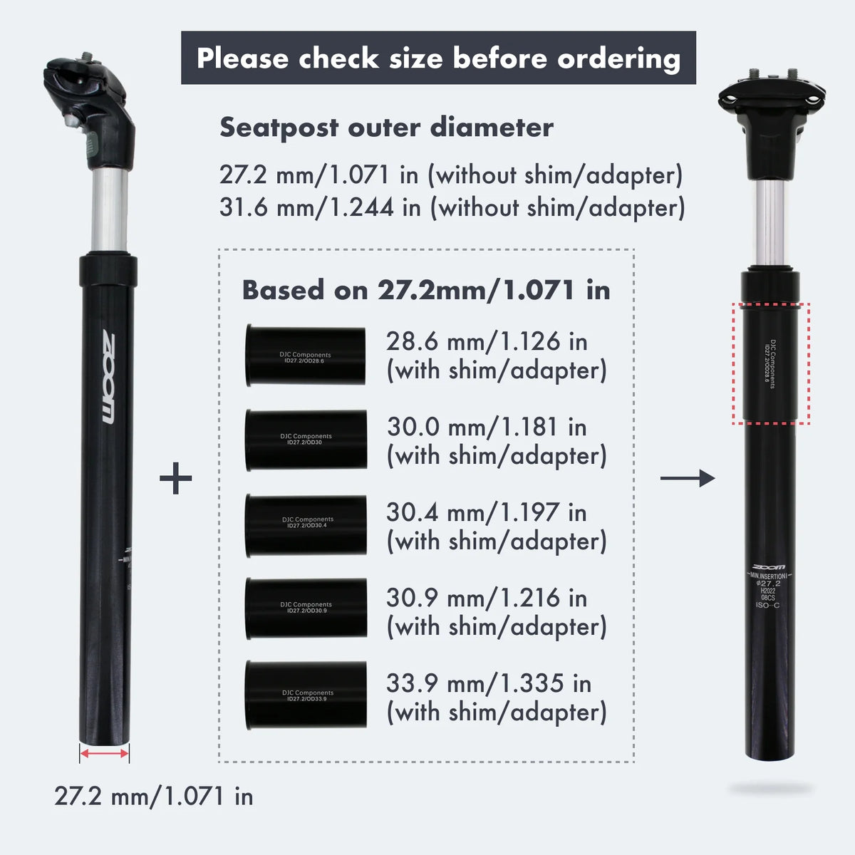 Suspension Seatpost Shock Absorber Damping Alu for MTB Bicycle Seat Post 30.9 X350MM A5160