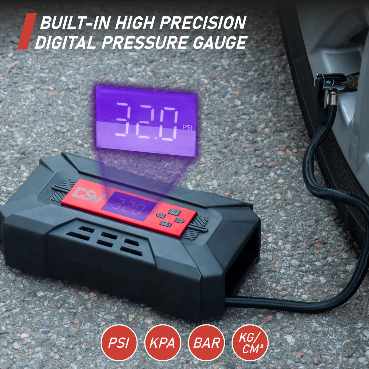 Compact Tire Inflator Air Pump 12V DC 150PSI W9807