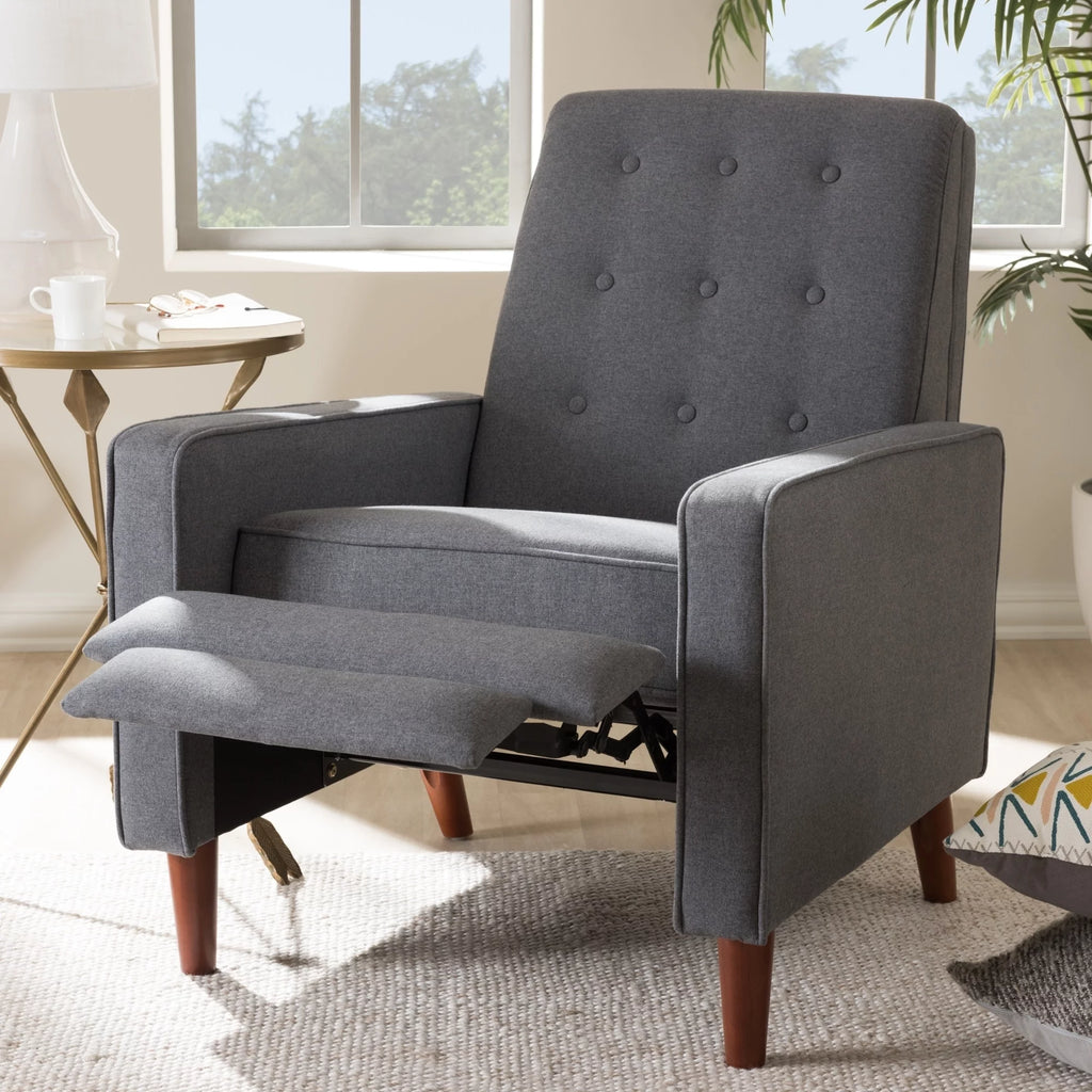 Slate Grey Fabric Recliner K314