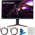 32 inch Ultragear QHD Nano IPS 165Hz HDR Monitor with 2X 6FT HDMI 2.0 Cable, Screen Cleaner and 6-Outlet Surge Adapter S858560
