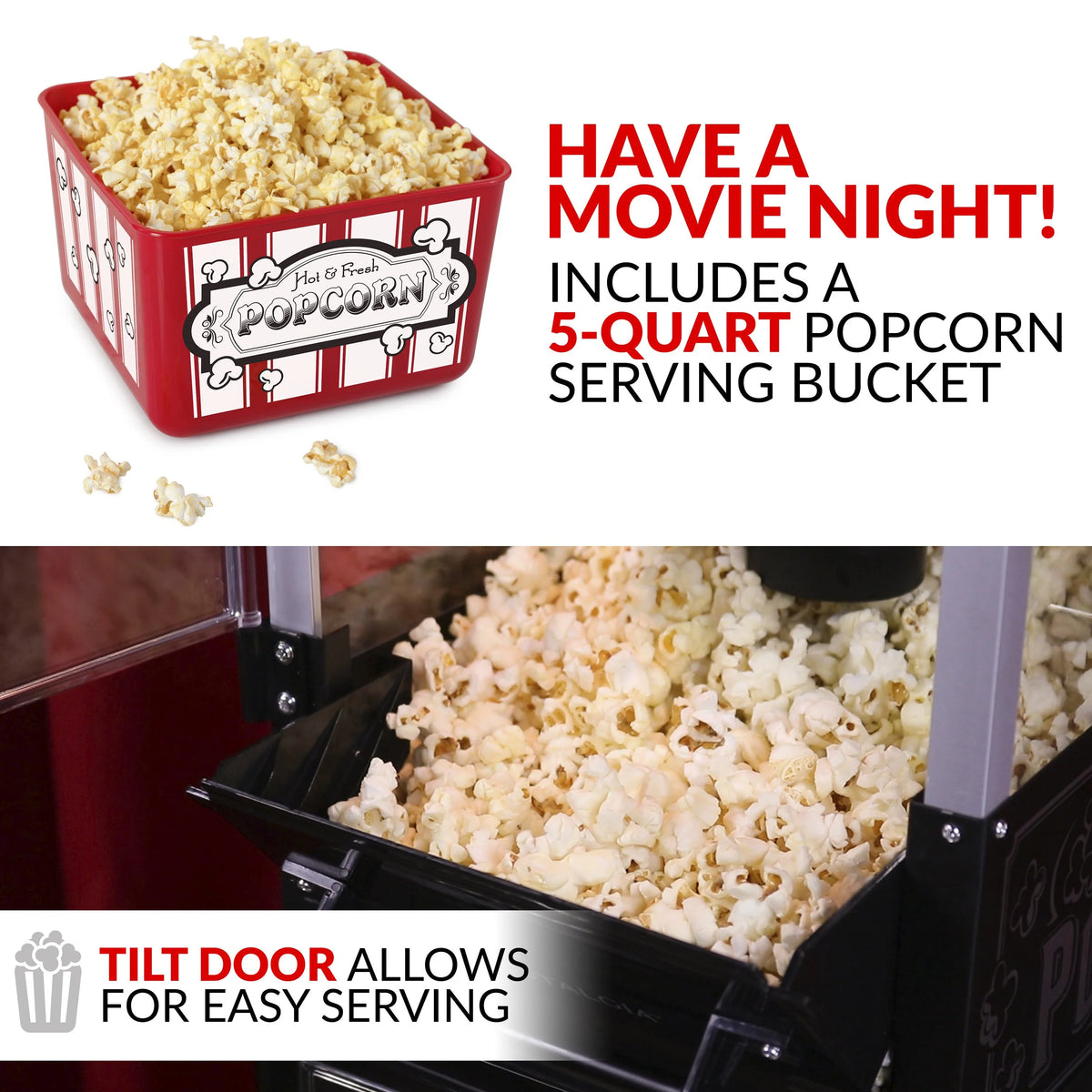 2.5 Ounce Popcorn Cart with 5-Quart Bowl V42088