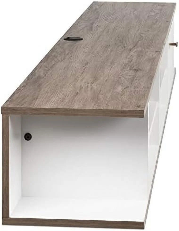 White Wood Wall Mounted TV Stand R753