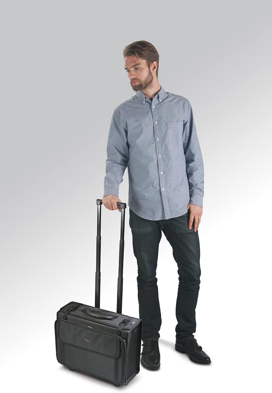 Black Rolling Hard Side Laptop Case N2434