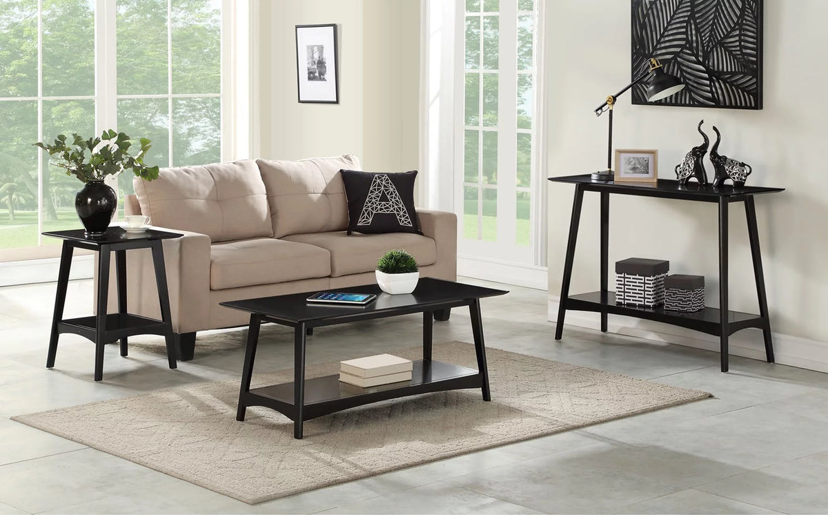 Black Coffee Table with Shelf Q601429