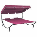 Patio Bed with Canopy and Pillows Pink L635024
